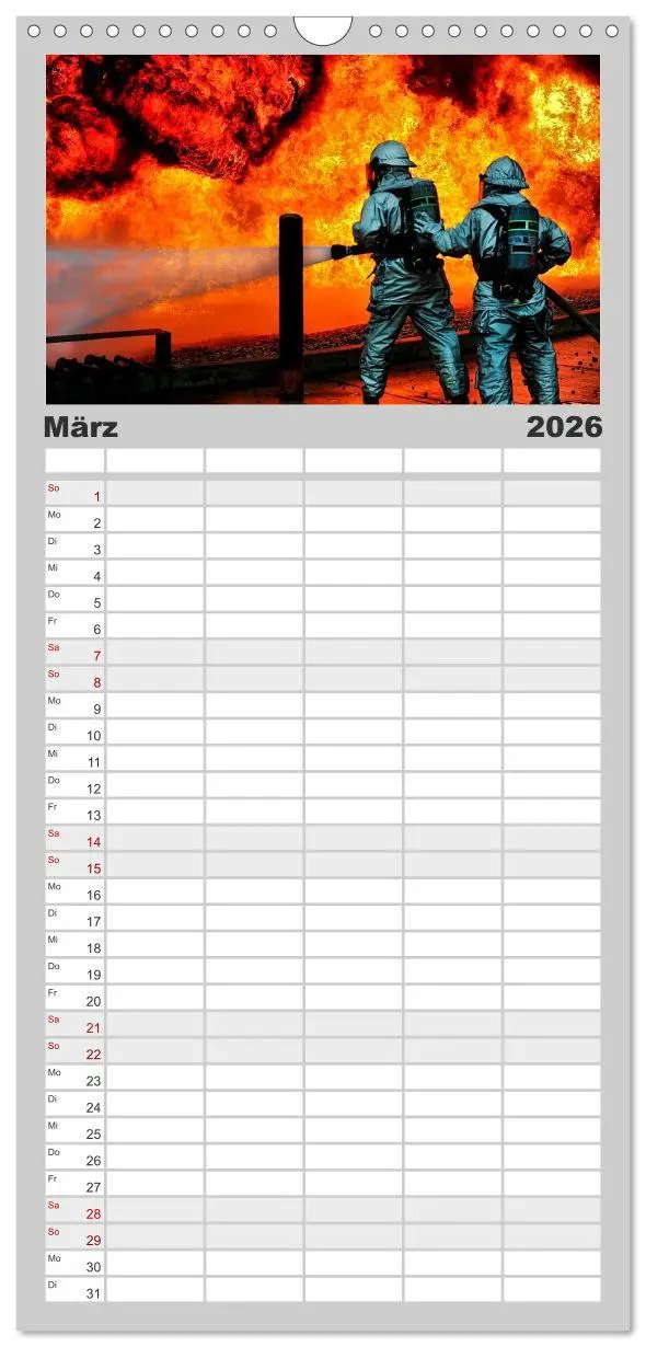 Bild: 9783516517149 | Familienplaner 2026 - Feuerwehr - weltweit im Einsatz mit 5 Spalten...
