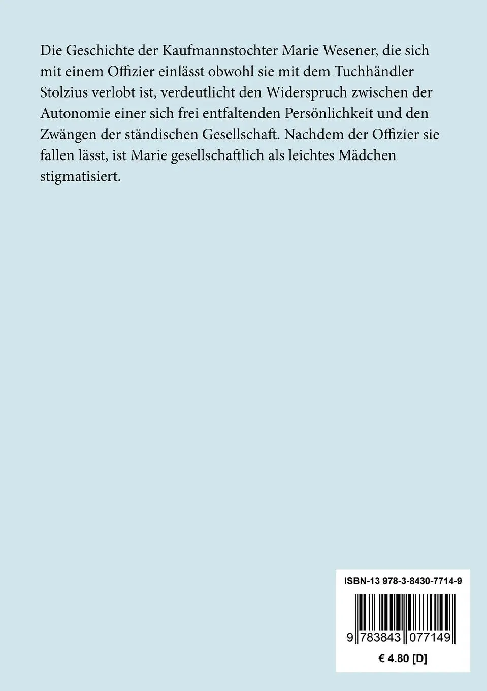 Rückseite: 9783843077149 | Die Soldaten | Eine Komödie | Jakob Michael Reinhold Lenz | Buch