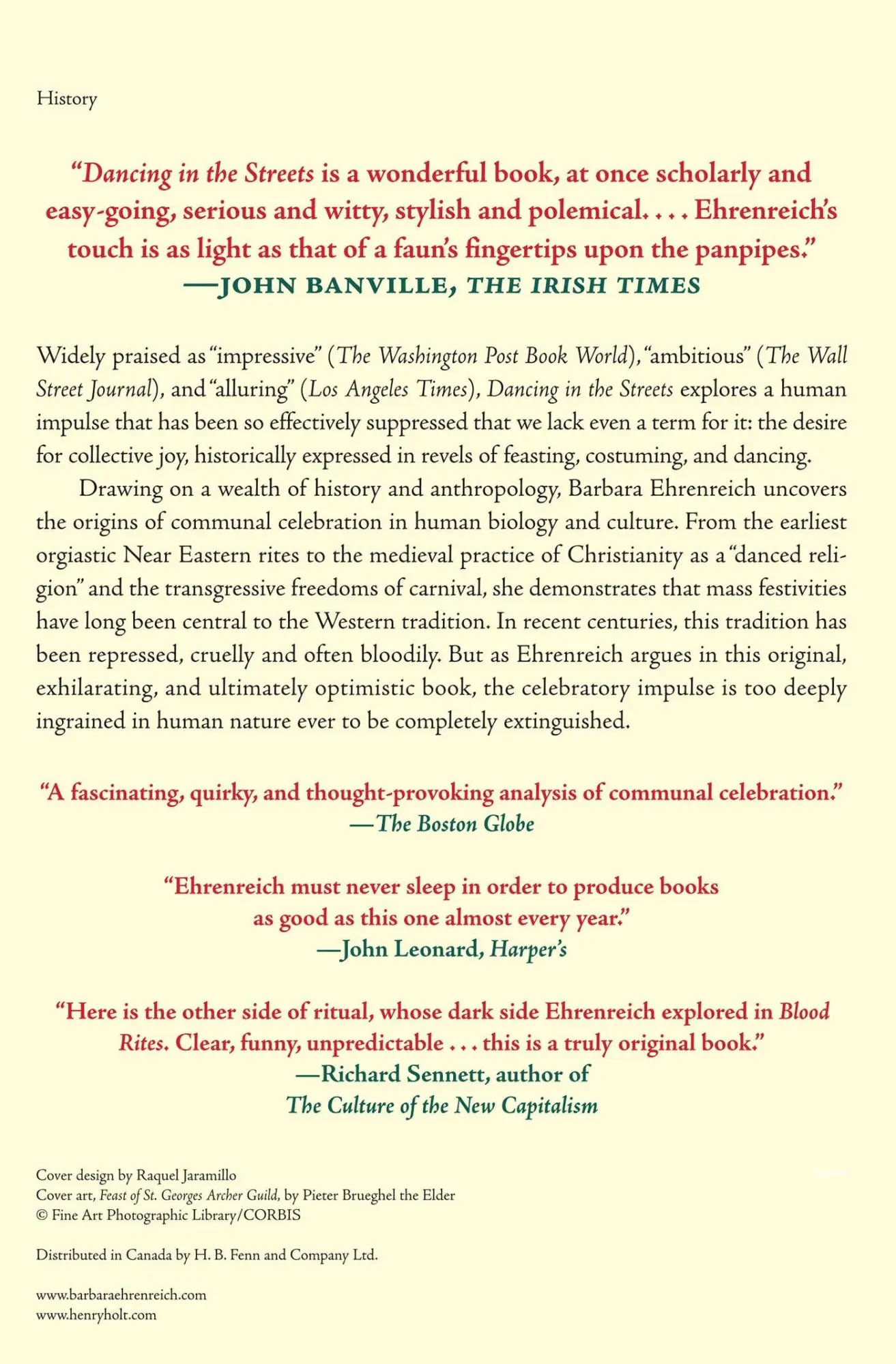 Rückseite: 9780805057249 | Dancing in the Streets: A History of Collective Joy | Ehrenreich