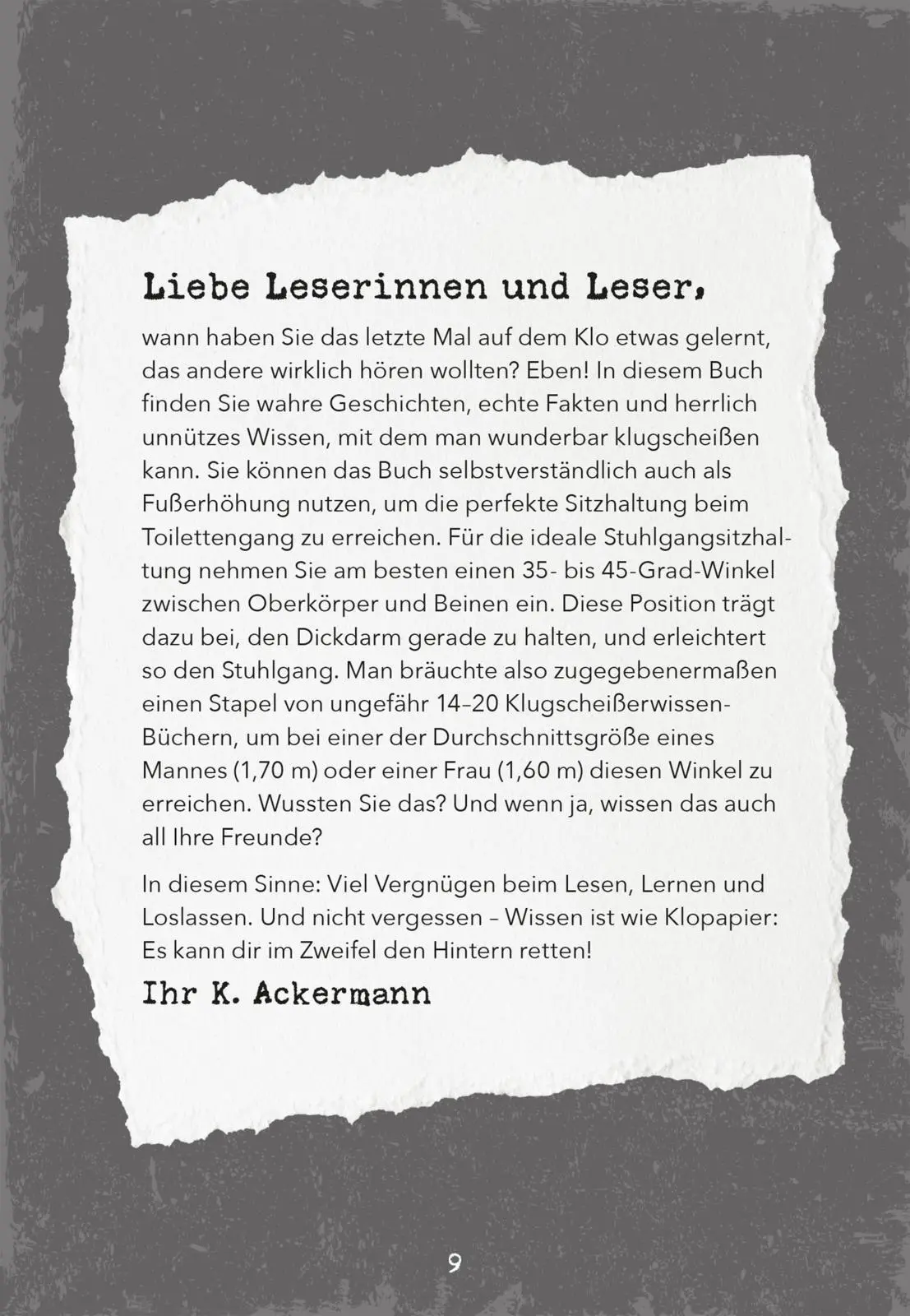 Bild: 9783830337249 | Klugscheißerwissen fürs Klo | K. Ackermann | Buch | 128 S. | Deutsch