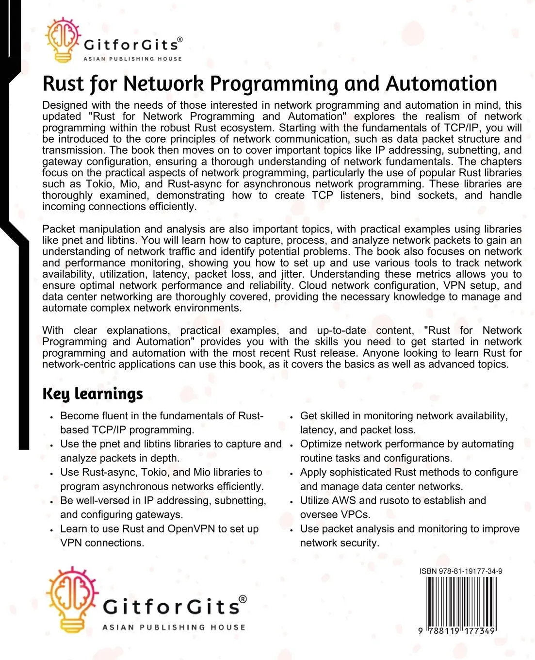 Rückseite: 9788119177349 | Rust for Network Programming and Automation, Second Edition | Stew