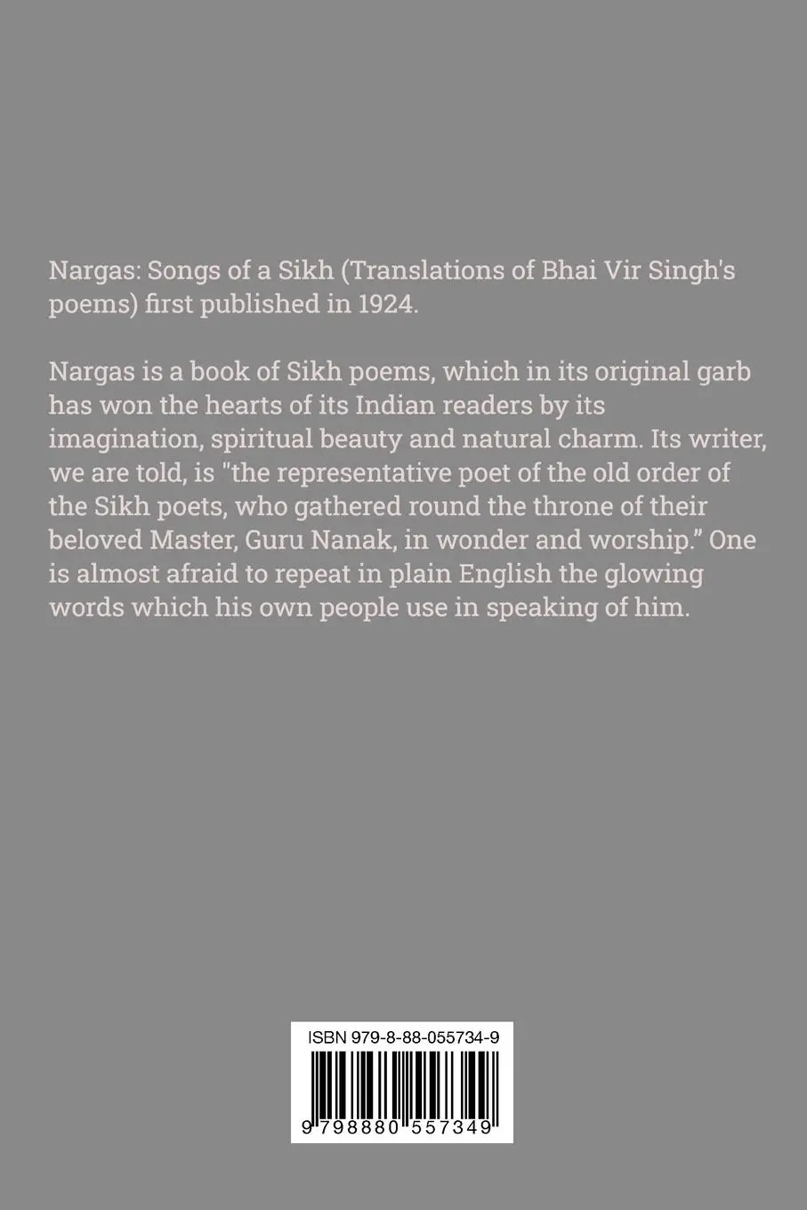 Rückseite: 9798880557349 | Nargas | Songs of a Sikh | Puran Singh | Taschenbuch | Englisch | 2024