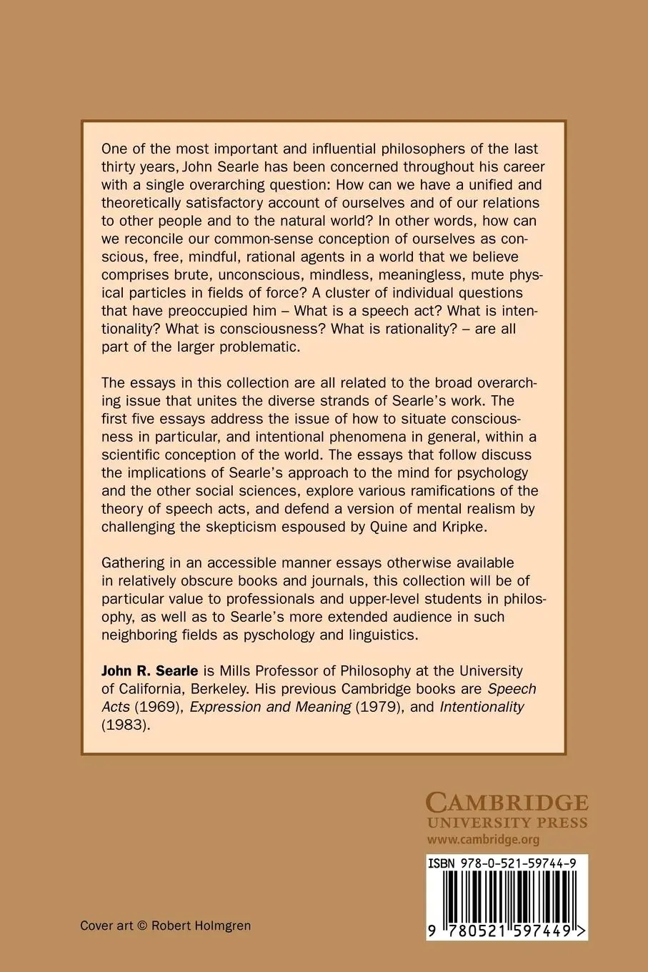 Rückseite: 9780521597449 | Consciousness and Language | John R. Searle (u. a.) | Taschenbuch