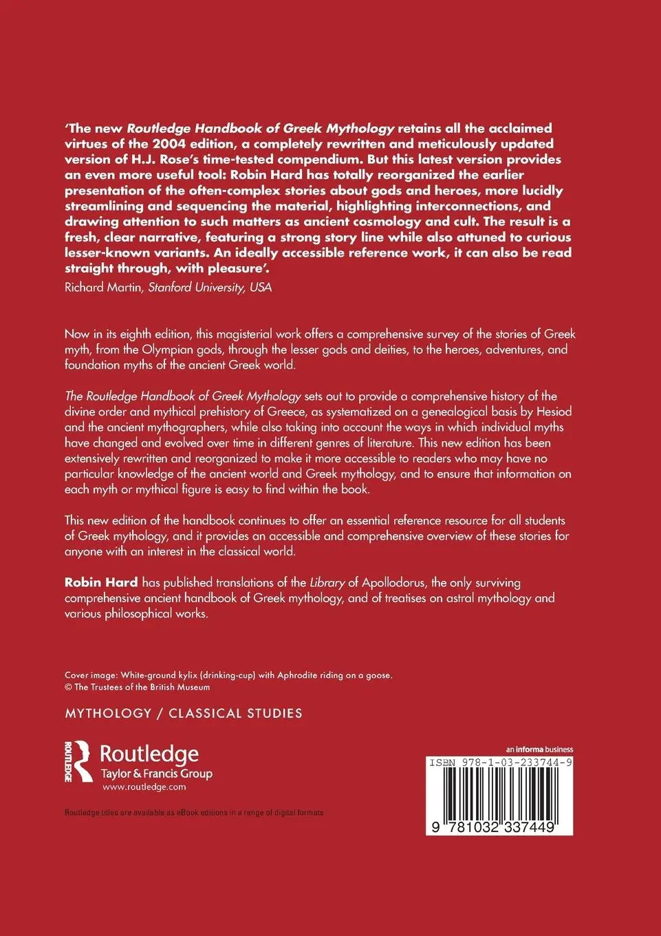 Rückseite: 9781032337449 | The Routledge Handbook of Greek Mythology | Robin Hard | Taschenbuch