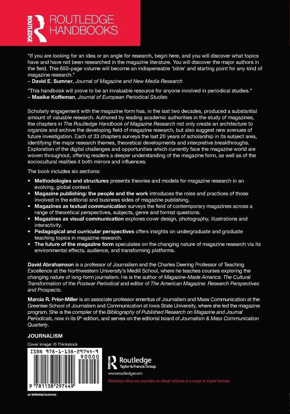 Rückseite: 9781138297449 | The Routledge Handbook of Magazine Research | David Abrahamson (u. a.)