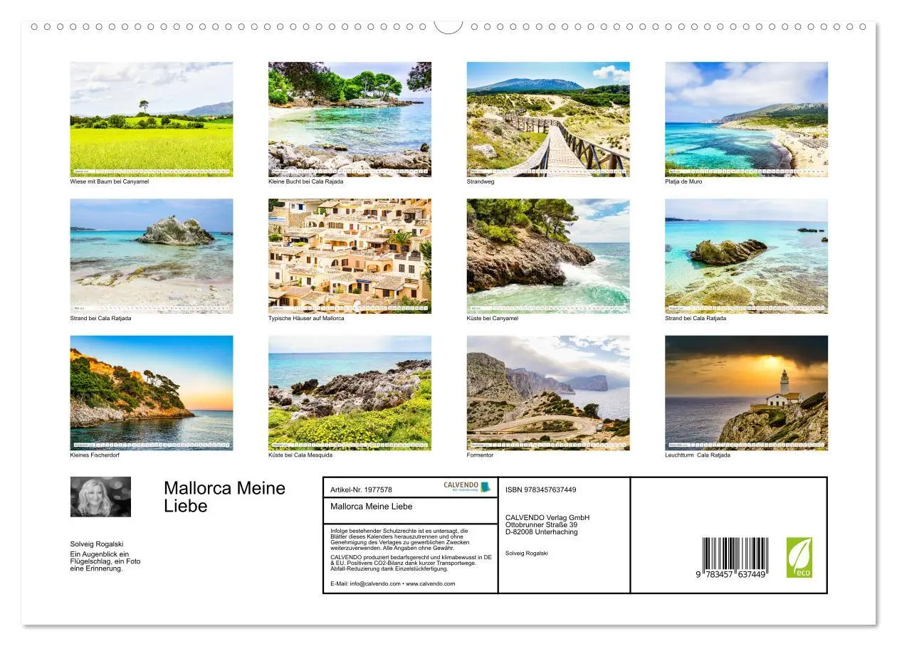 Bild: 9783457637449 | Mallorca Meine Liebe (Wandkalender 2026 DIN A2 quer), CALVENDO...