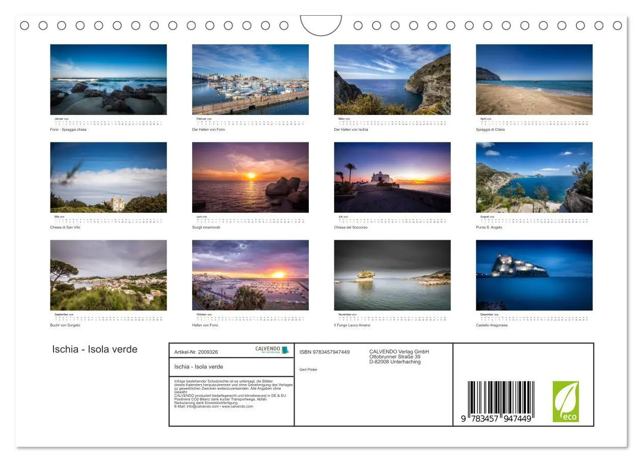 Bild: 9783457947449 | Ischia - Isola verde (Wandkalender 2026 DIN A4 quer), CALVENDO...