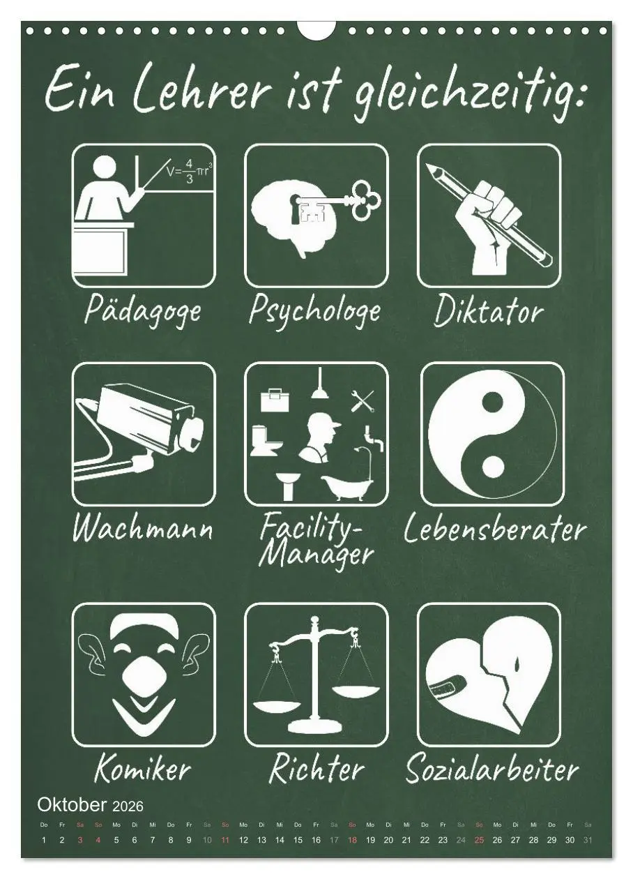 Bild: 9783516347449 | Coole Lehrersprüche (Wandkalender 2026 DIN A3 hoch), CALVENDO...