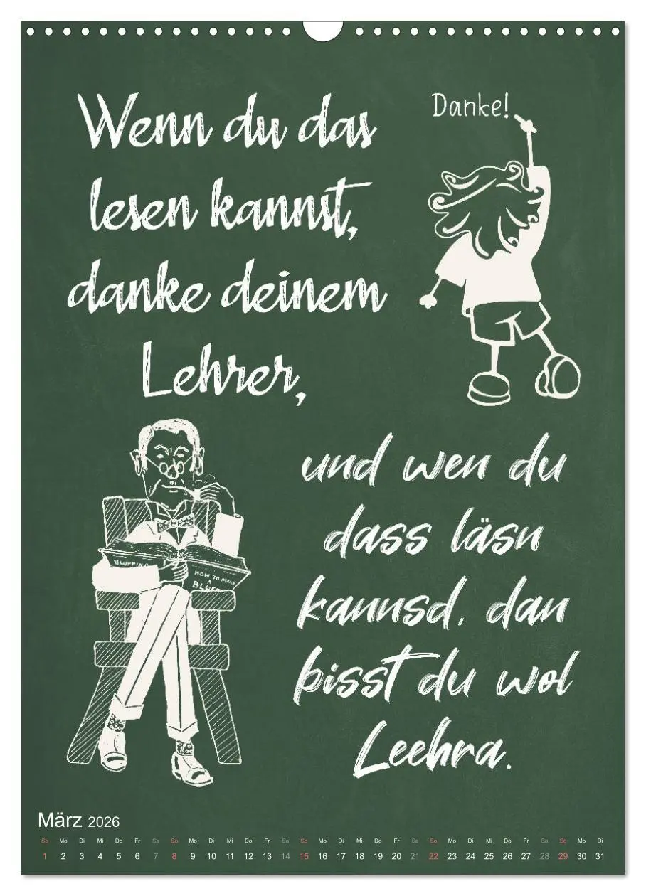 Bild: 9783516347449 | Coole Lehrersprüche (Wandkalender 2026 DIN A3 hoch), CALVENDO...