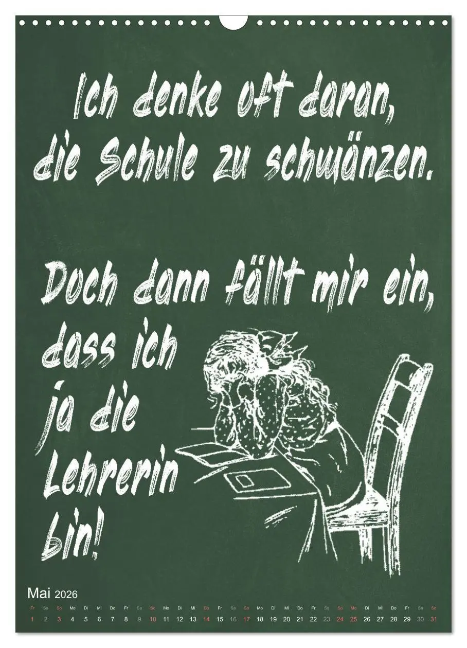 Bild: 9783516347449 | Coole Lehrersprüche (Wandkalender 2026 DIN A3 hoch), CALVENDO...