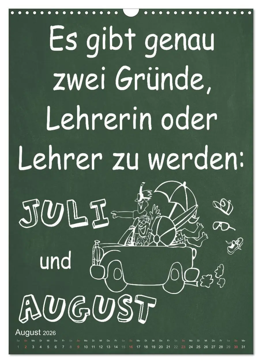 Bild: 9783516347449 | Coole Lehrersprüche (Wandkalender 2026 DIN A3 hoch), CALVENDO...