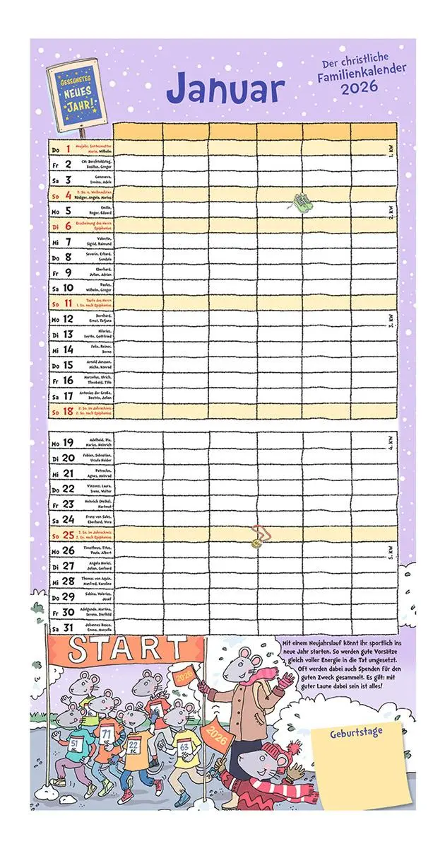 Bild: 9783746267449 | Der christliche Familienkalender 2026 | Kalender | 12 S. | Deutsch