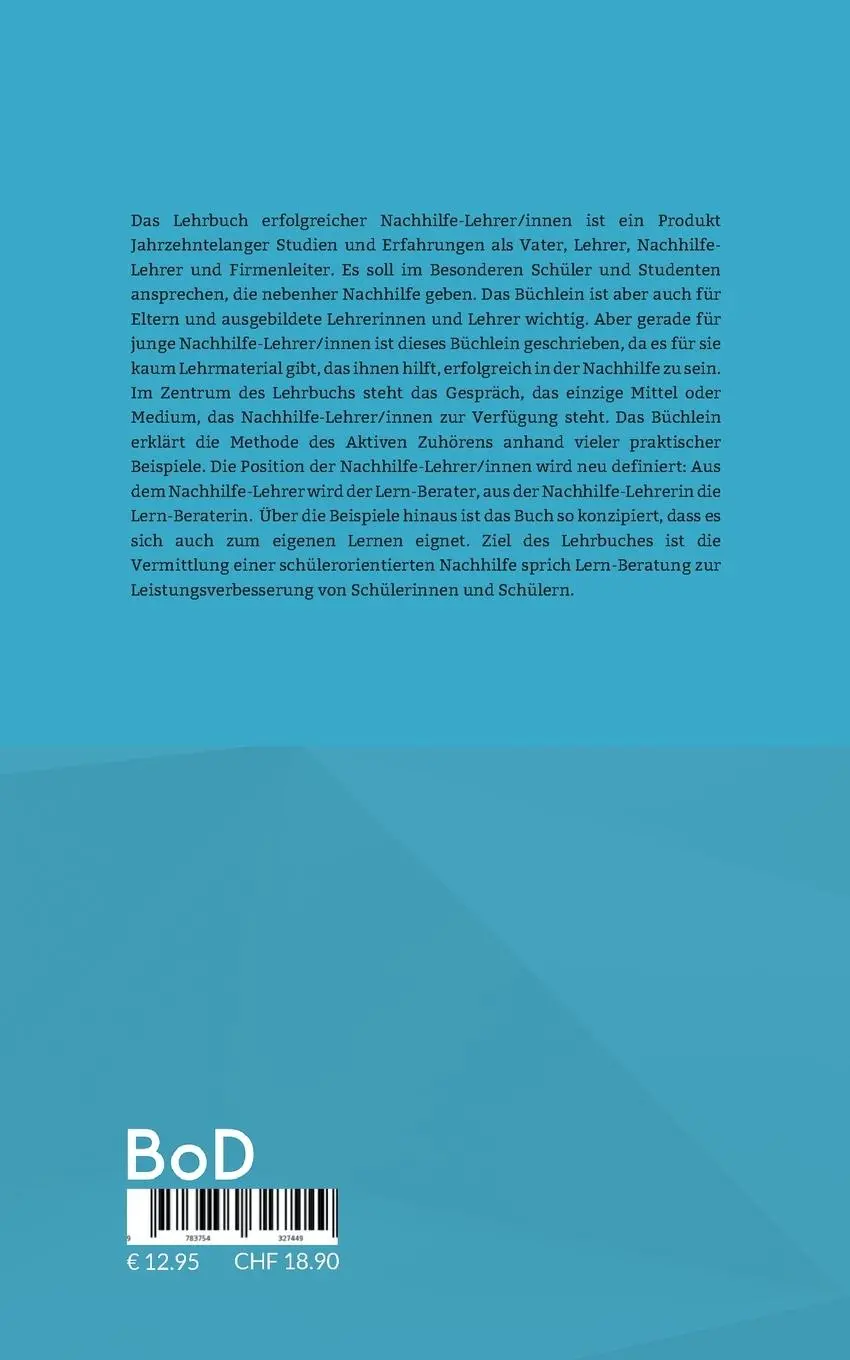 Rückseite: 9783754327449 | Lehrbuch erfolgreicher Nachhilfe-Lehrer | Dieter Reinecker | Buch