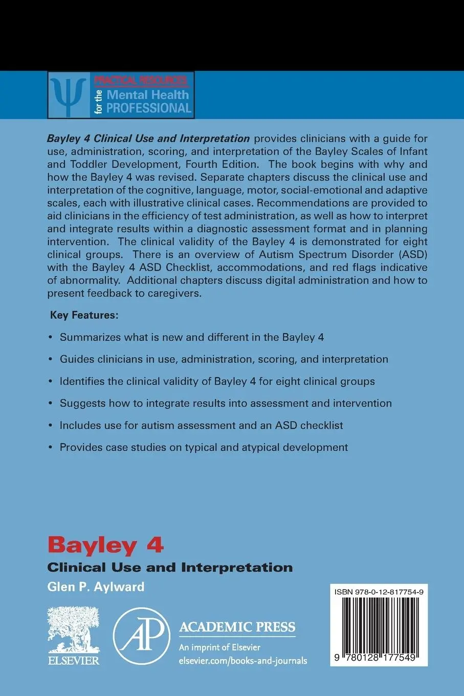 Rückseite: 9780128177549 | Bayley 4 Clinical Use and Interpretation | Glen P. Aylward | Buch