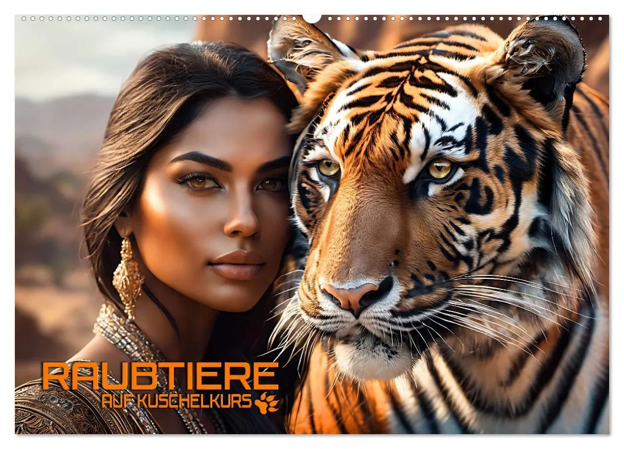 Cover: 9783457487549 | Raubtiere auf Kuschelkurs (Wandkalender 2026 DIN A2 quer), CALVENDO...