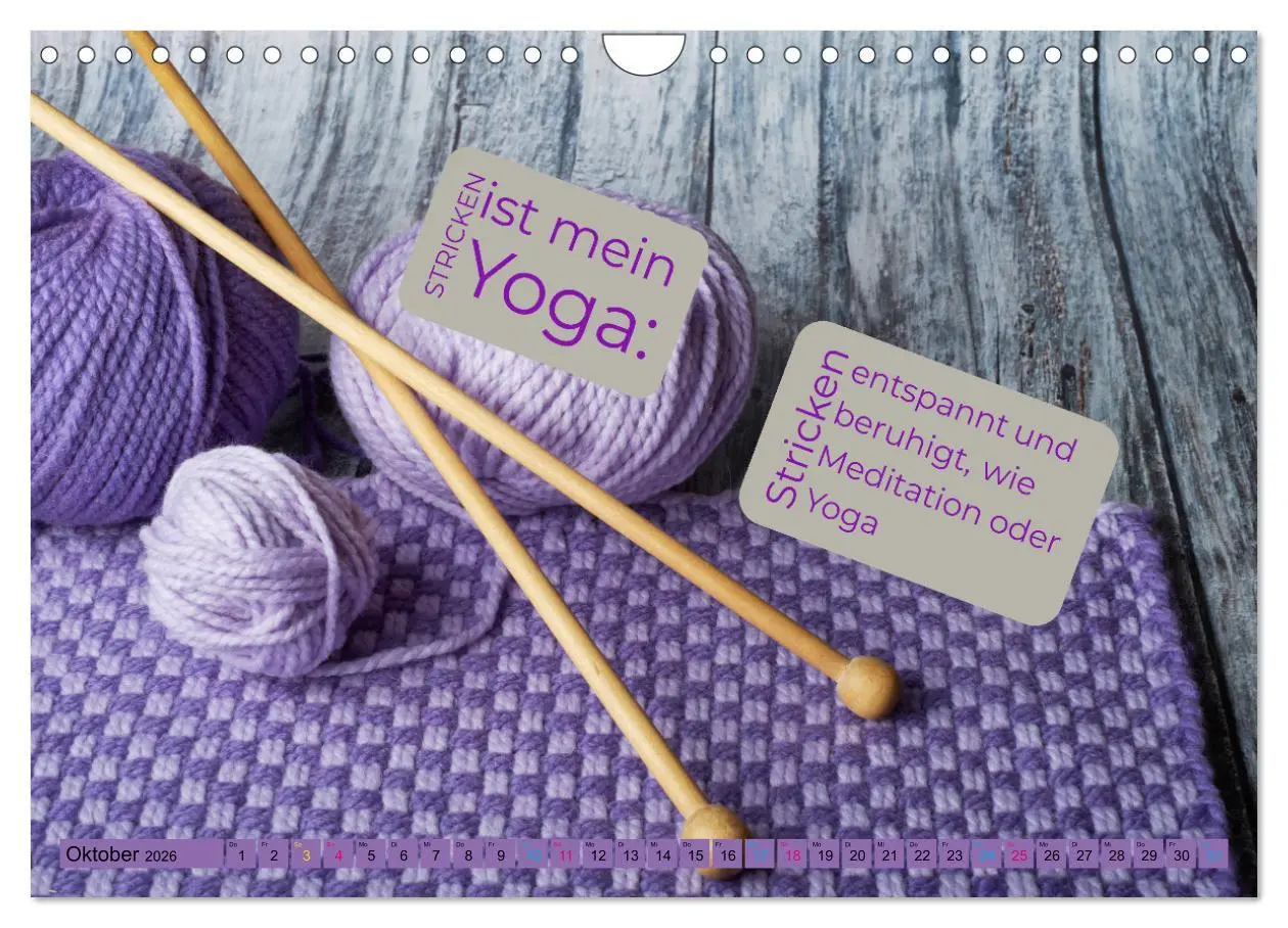 Bild: 9783457557549 | WOLLE Stricken ist eine Passion (Wandkalender 2026 DIN A4 quer),...
