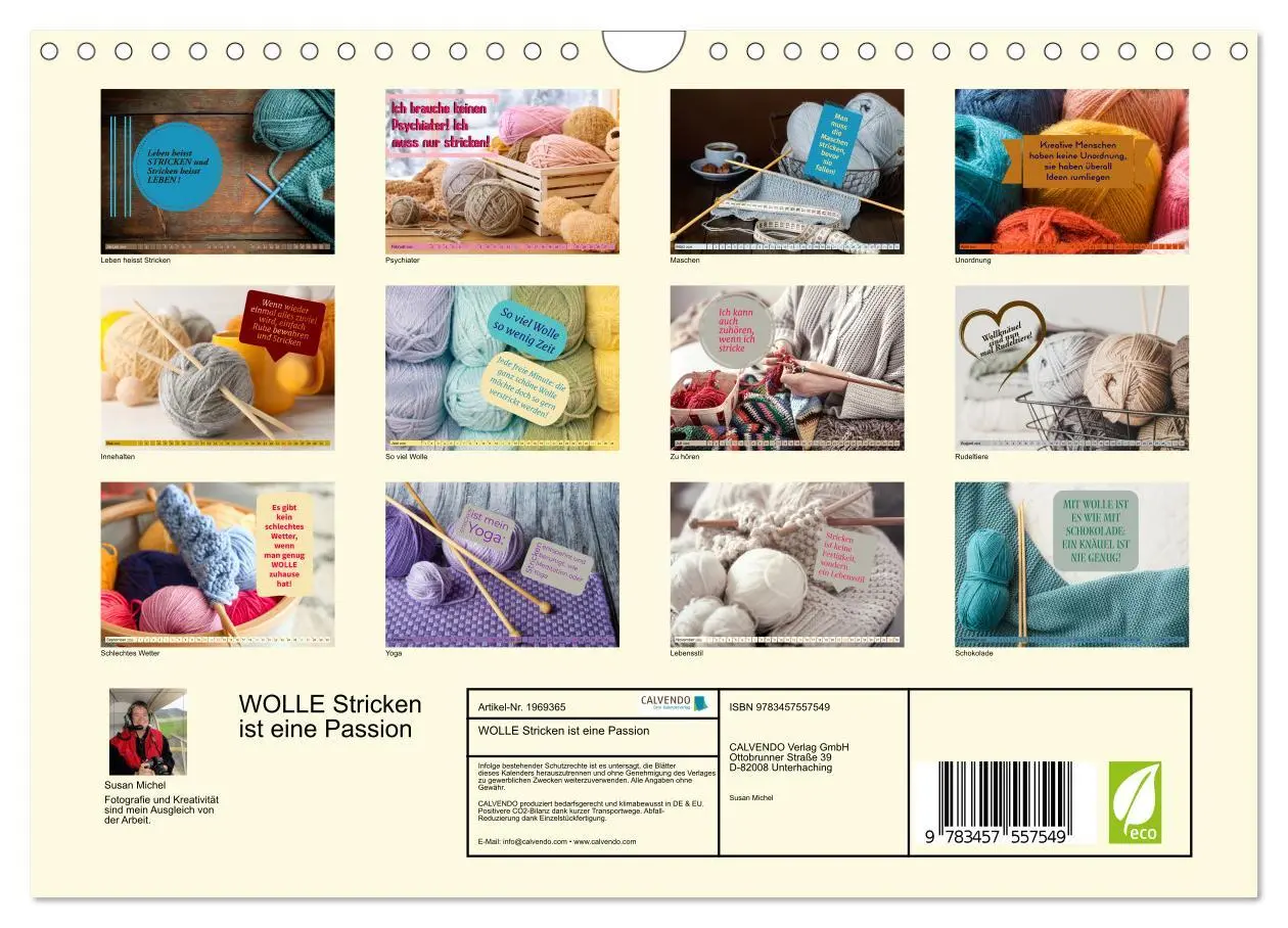 Bild: 9783457557549 | WOLLE Stricken ist eine Passion (Wandkalender 2026 DIN A4 quer),...