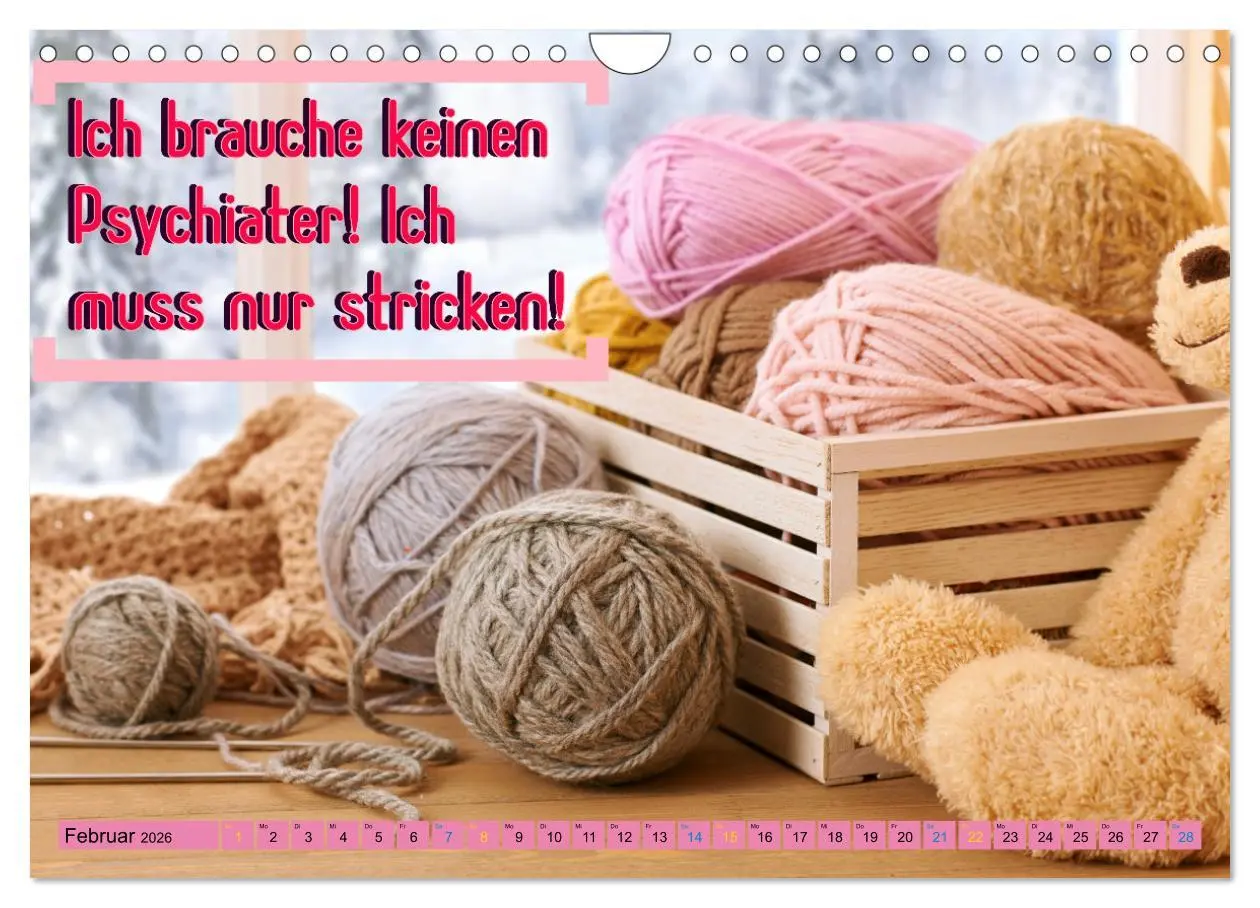 Bild: 9783457557549 | WOLLE Stricken ist eine Passion (Wandkalender 2026 DIN A4 quer),...