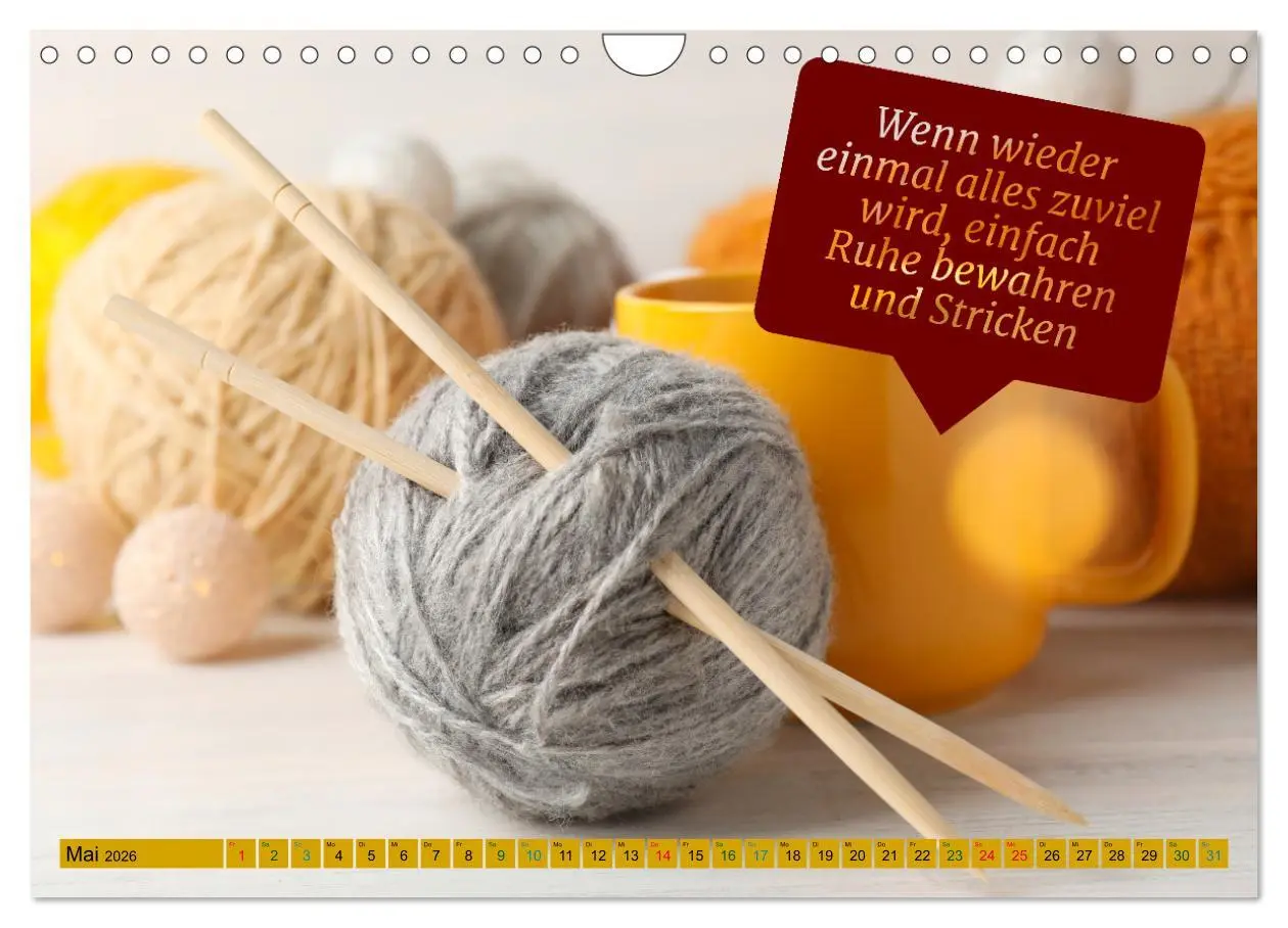 Bild: 9783457557549 | WOLLE Stricken ist eine Passion (Wandkalender 2026 DIN A4 quer),...