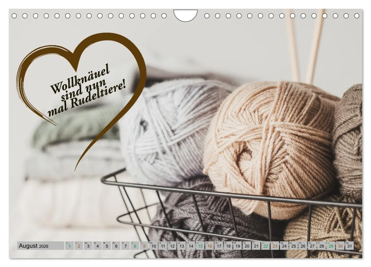 Bild: 9783457557549 | WOLLE Stricken ist eine Passion (Wandkalender 2026 DIN A4 quer),...
