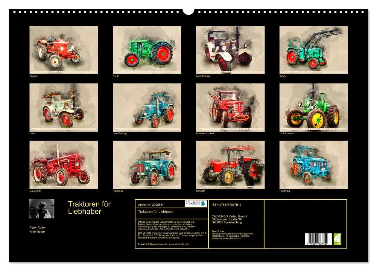 Bild: 9783457867549 | Traktoren für Liebhaber (Wandkalender 2026 DIN A2 quer), CALVENDO...