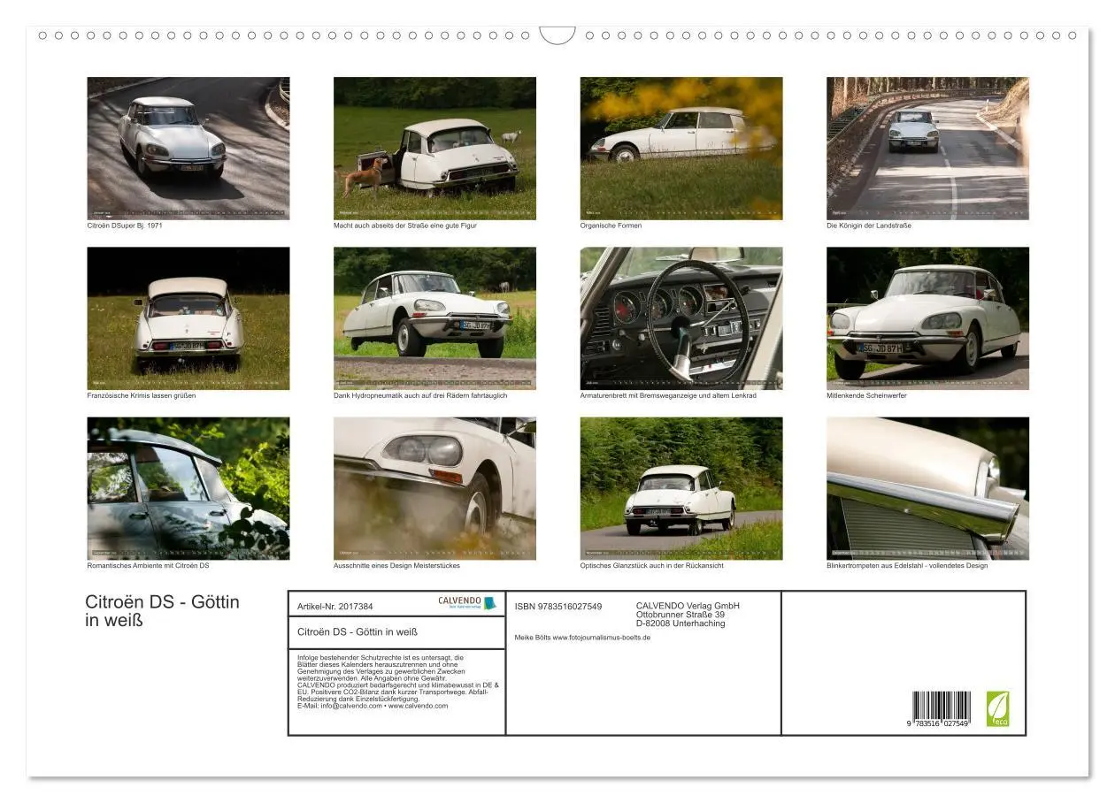 Bild: 9783516027549 | Citroën DS - Göttin in weiß (Wandkalender 2026 DIN A2 quer),...