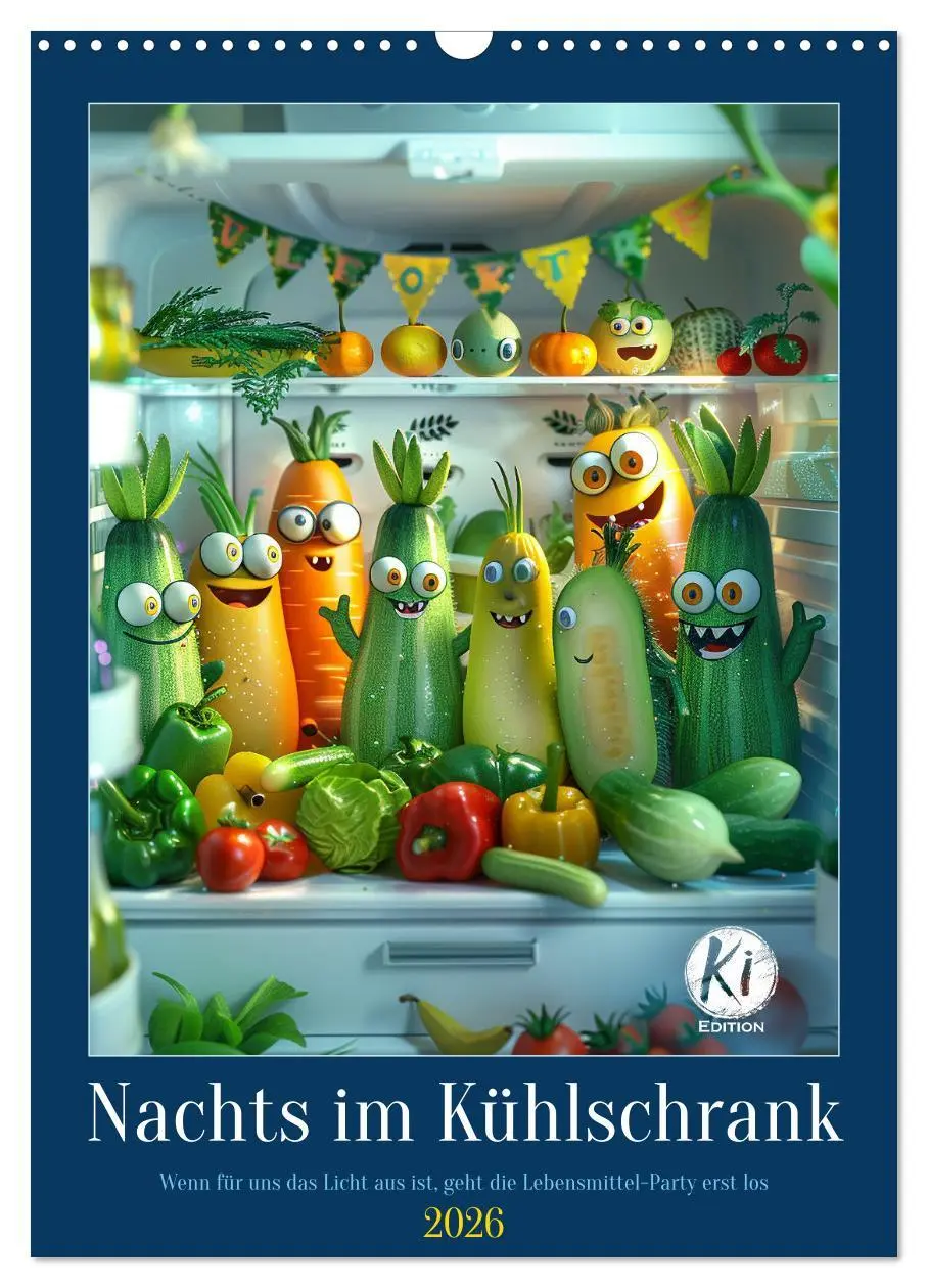 Cover: 9783516267549 | Nachts im Kühlschrank (Wandkalender 2026 DIN A3 hoch), CALVENDO...