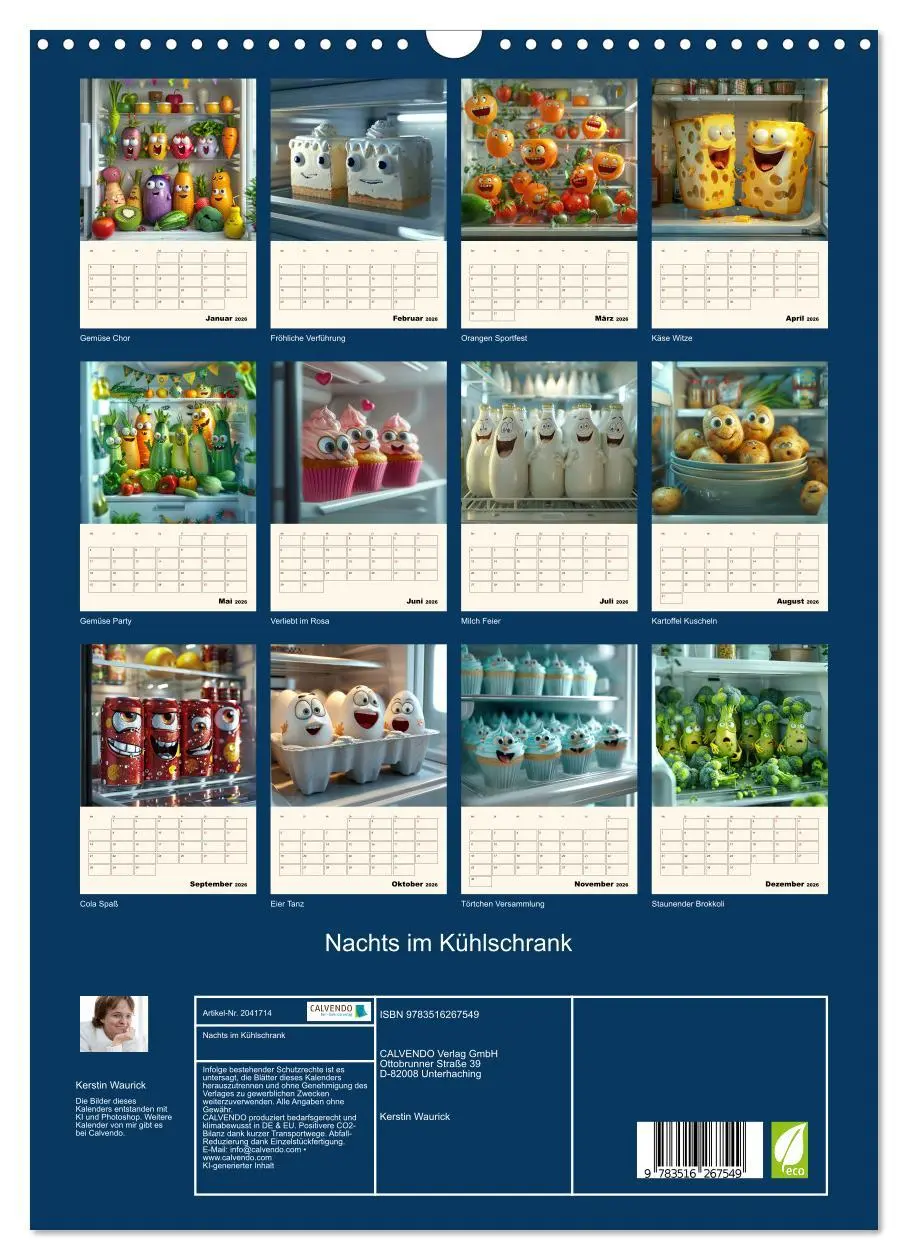Bild: 9783516267549 | Nachts im Kühlschrank (Wandkalender 2026 DIN A3 hoch), CALVENDO...