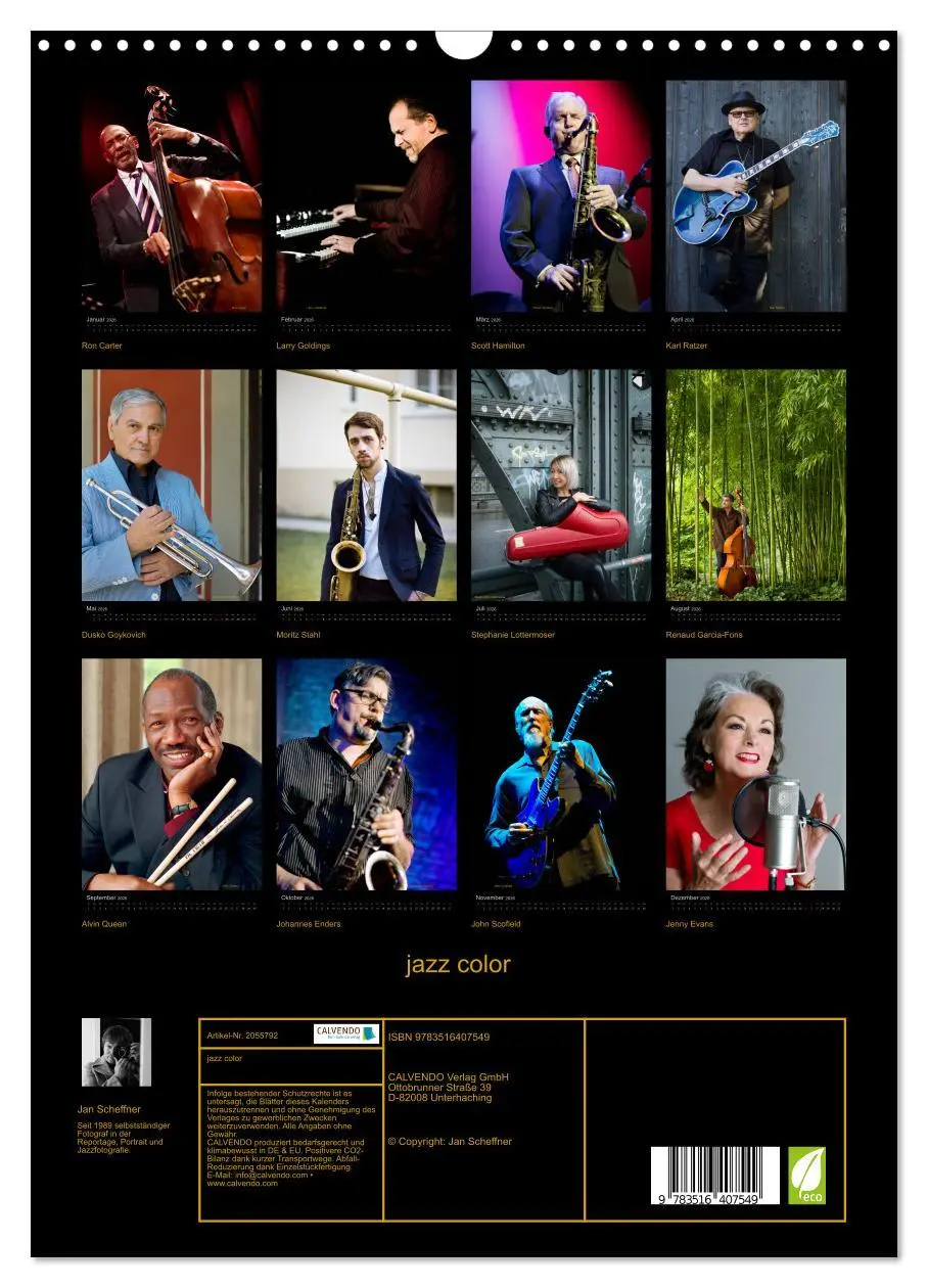 Bild: 9783516407549 | jazz color (Wandkalender 2026 DIN A3 hoch), CALVENDO Monatskalender