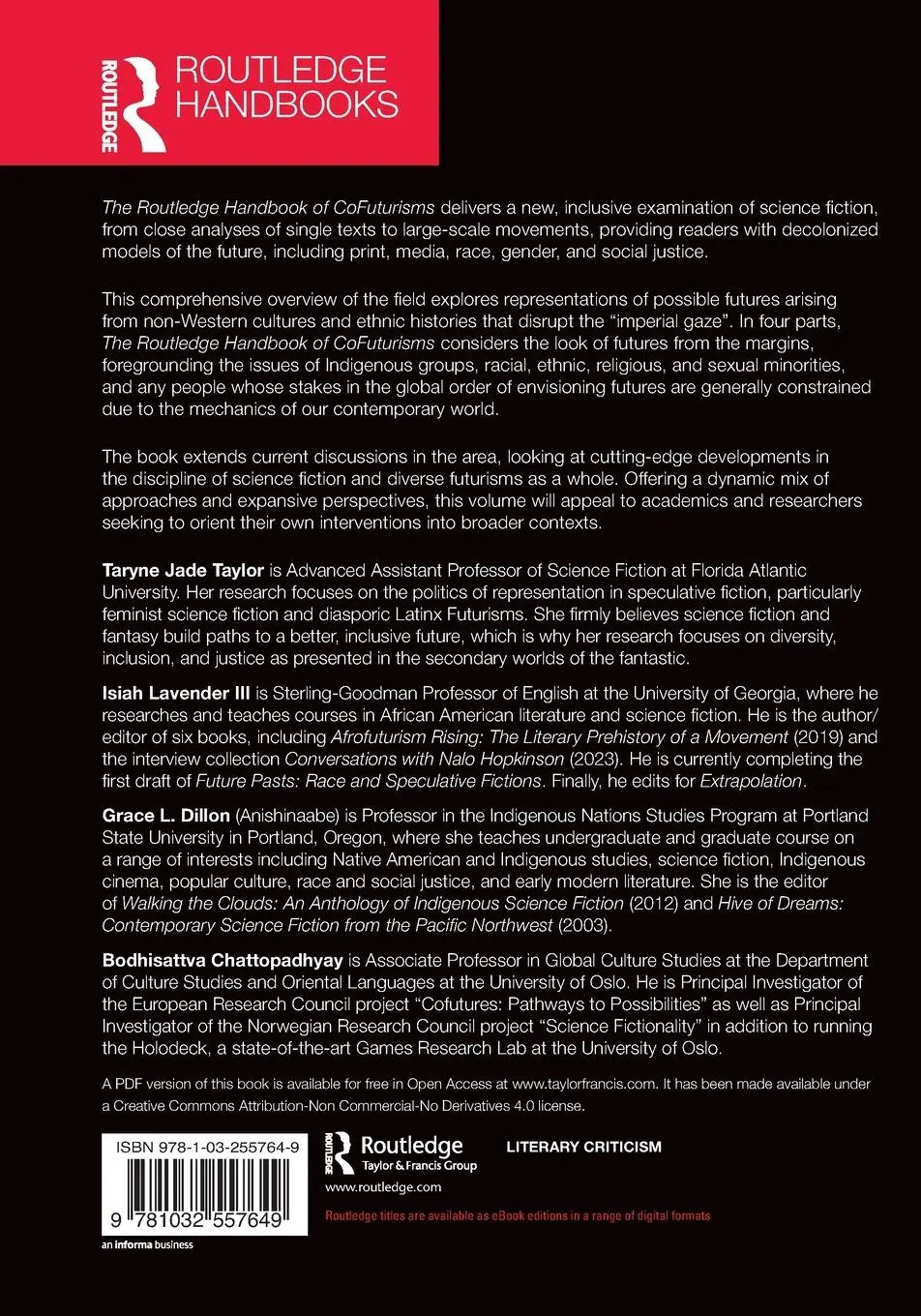Rückseite: 9781032557649 | The Routledge Handbook of CoFuturisms | Taryne Jade Taylor (u. a.)
