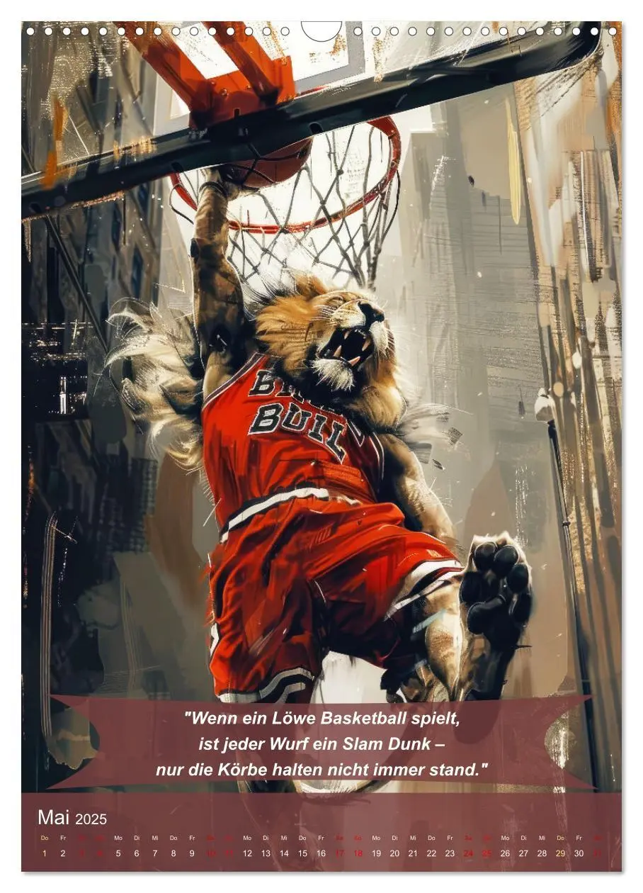 Bild: 9783457167649 | Der tierisch lustige Basketball-Kalender (Wandkalender 2025 DIN A3...