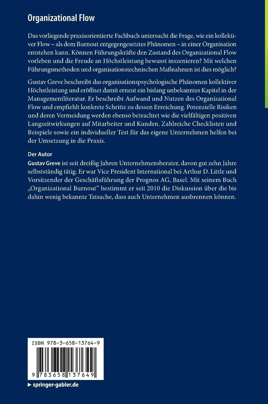 Rückseite: 9783658137649 | Organizational Flow | Der leichte Weg zur Höchstleistungsorganisation