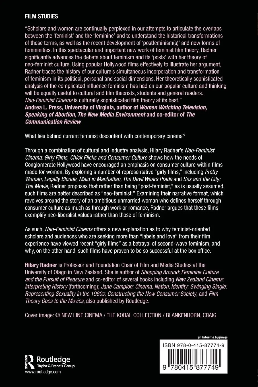 Rückseite: 9780415877749 | Neo-Feminist Cinema | Girly Films, Chick Flicks, and Consumer Culture