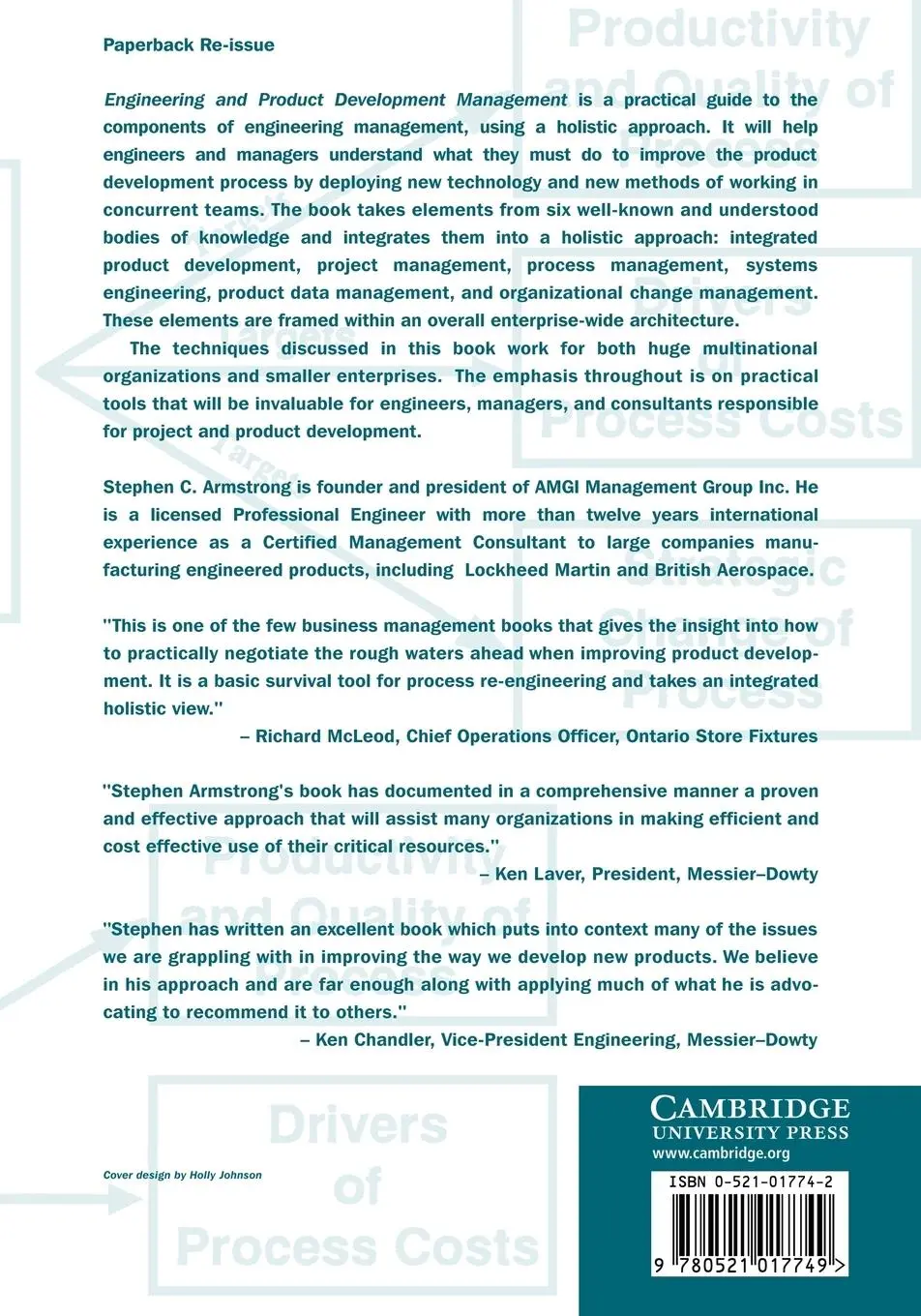 Rückseite: 9780521017749 | Engineering and Product Development Management | The Holistic Approach