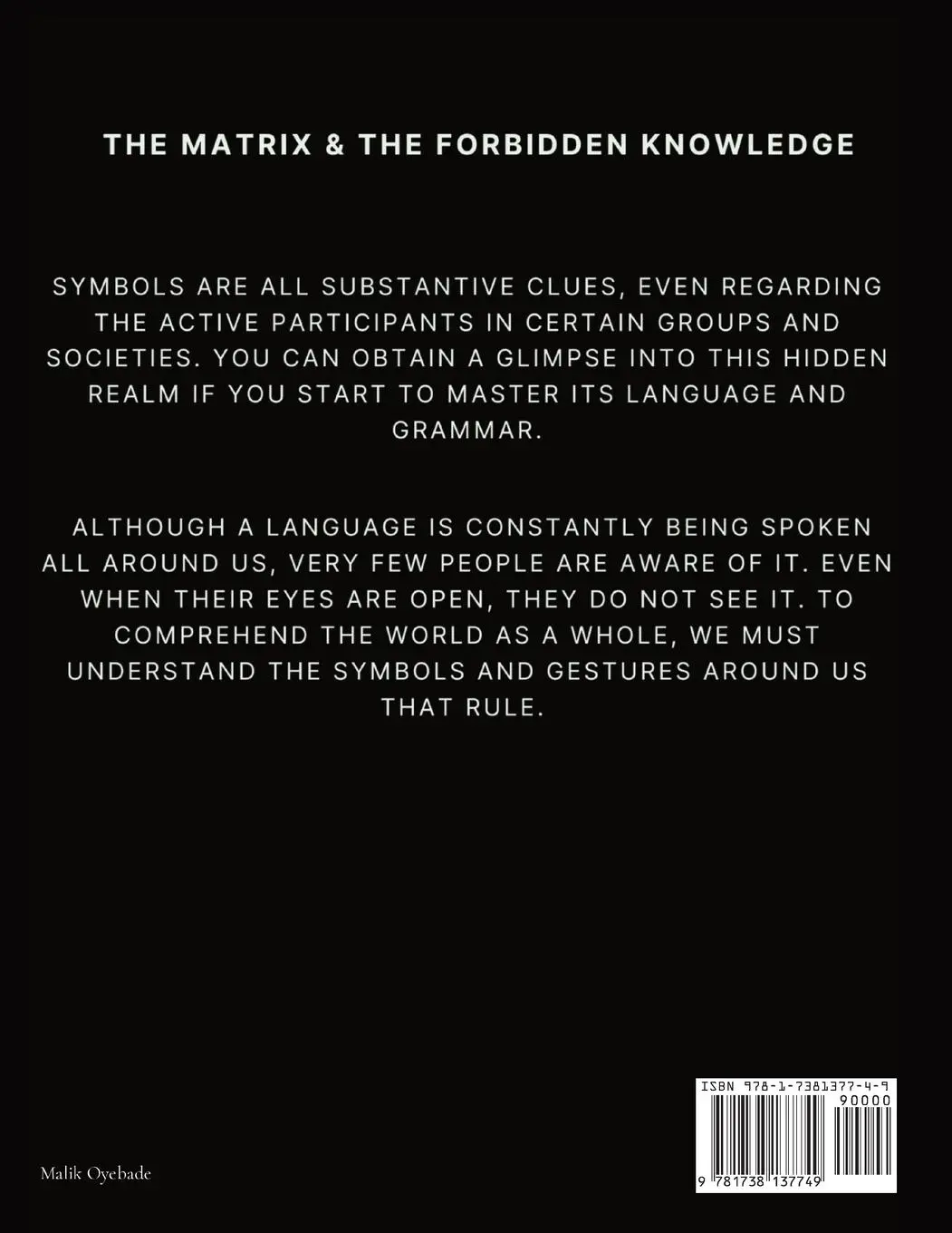 Rückseite: 9781738137749 | The Matrix &amp; The Forbidden Knowledge (Part 2) | Symbolism | Malik Bade