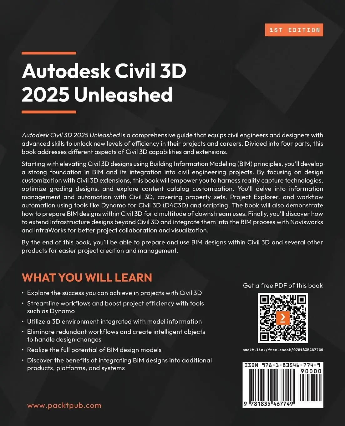 Rückseite: 9781835467749 | Autodesk Civil 3D 2025 Unleashed | Stephen Walz (u. a.) | Taschenbuch