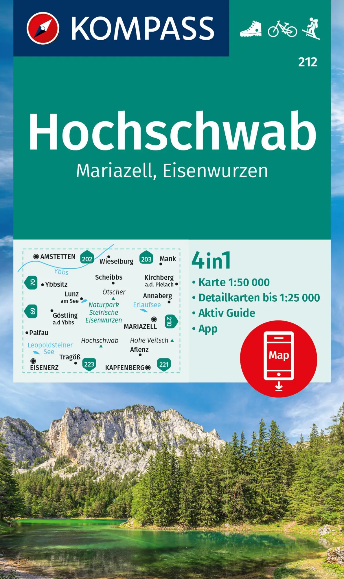 Cover: 9783991217749 | KOMPASS Wanderkarte 212 Hochschwab, Mariazell, Eisenwurzen 1:50.000