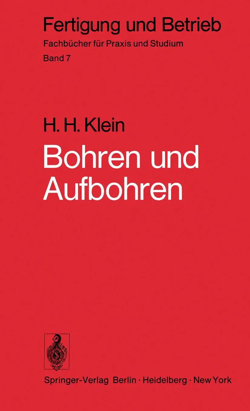Cover: 9783540067849 | Bohren und Aufbohren | H. H. Klein | Taschenbuch | viii | Deutsch