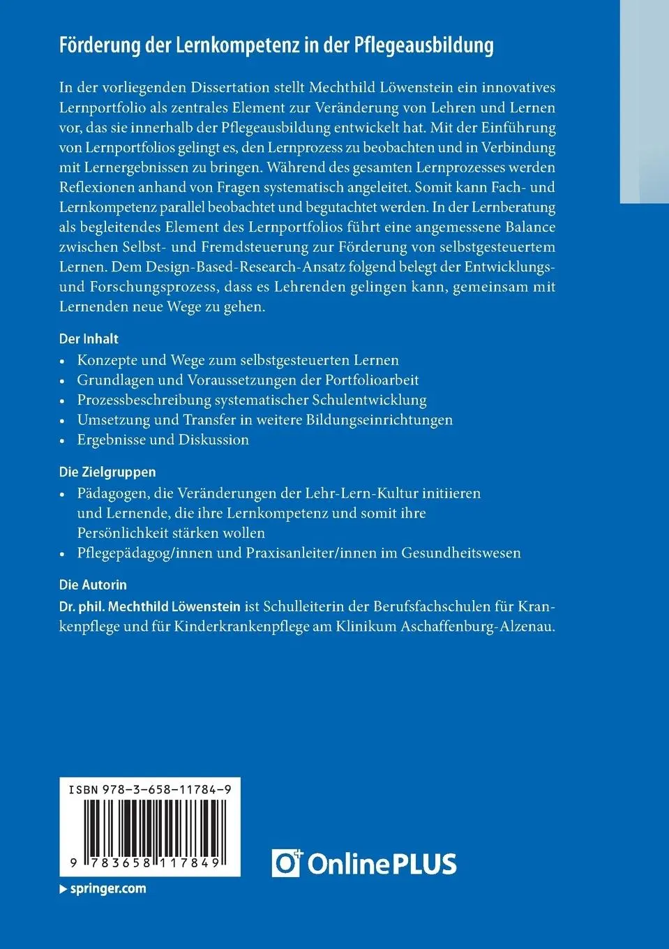 Rückseite: 9783658117849 | Förderung der Lernkompetenz in der Pflegeausbildung | Löwenstein