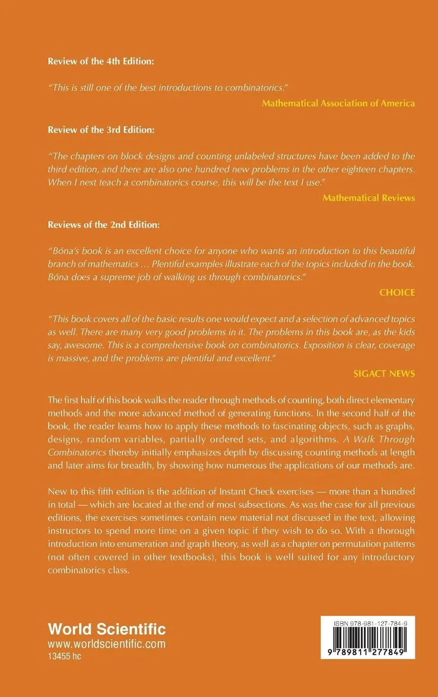 Rückseite: 9789811277849 | WALK THROUGH COMBINATORICS (5ED) | Miklos Bona | Buch | Englisch