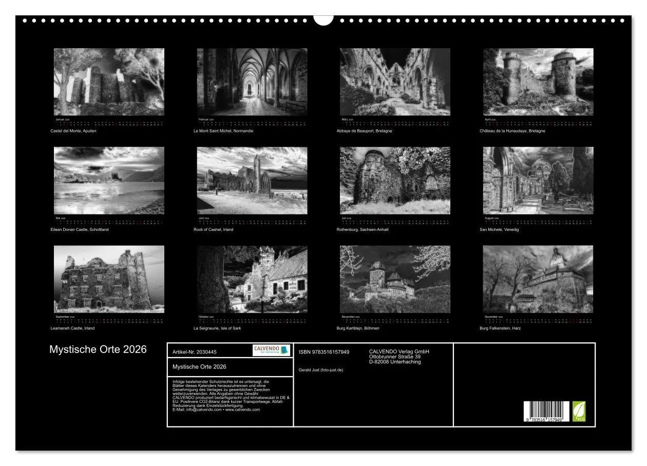 Bild: 9783516157949 | Mystische Orte 2026 (Wandkalender 2026 DIN A2 quer), CALVENDO...
