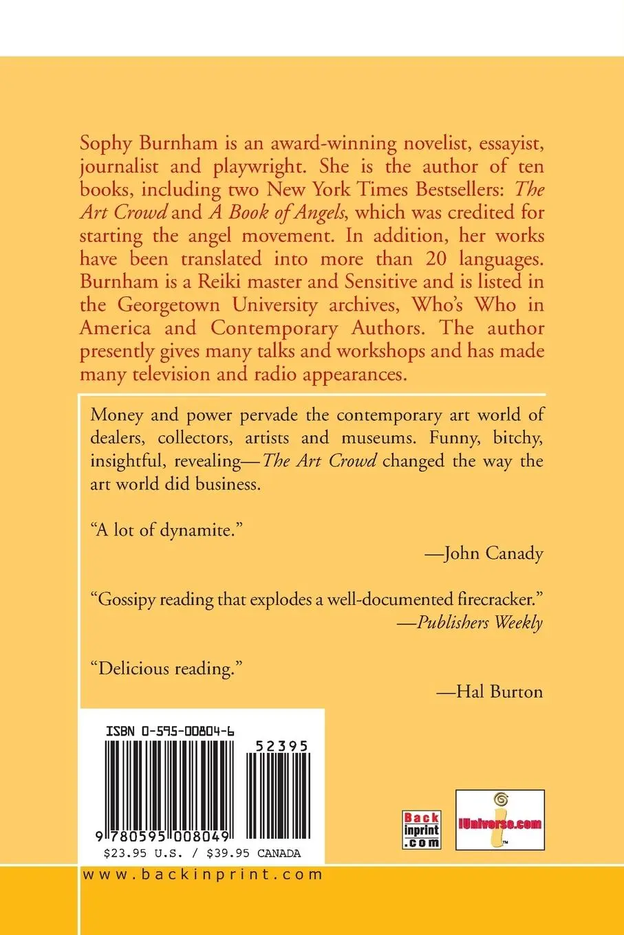 Rückseite: 9780595008049 | The Art Crowd | Sophy Burnham | Taschenbuch | Kartoniert / Broschiert