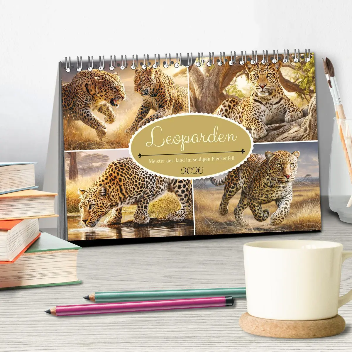 Bild: 9783457648049 | Leoparden. Meister der Jagd im seidigen Fleckenfell (Tischkalender...