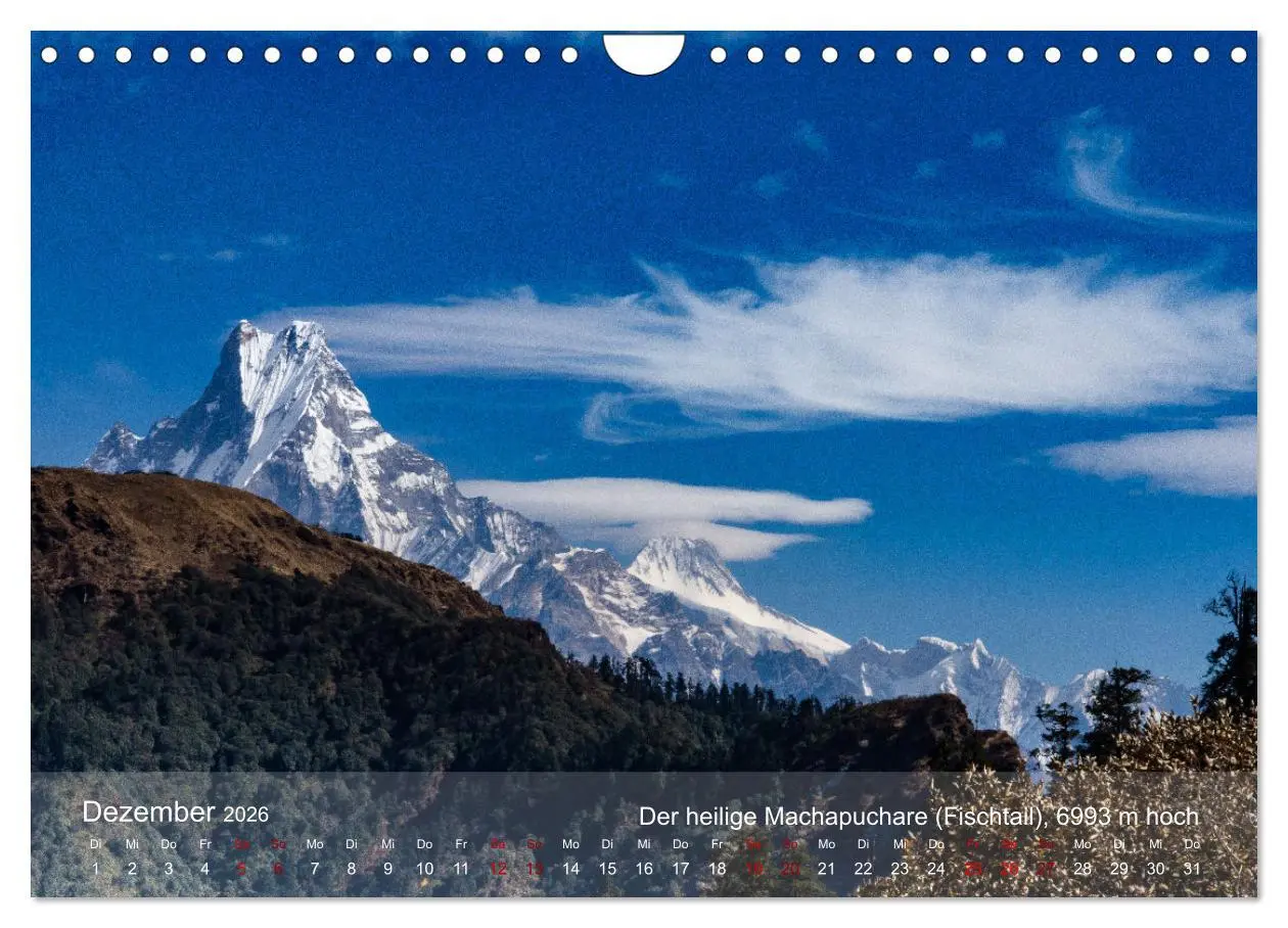 Bild: 9783457718049 | NEPAL - rund um die Annapurna (Wandkalender 2026 DIN A4 quer),...