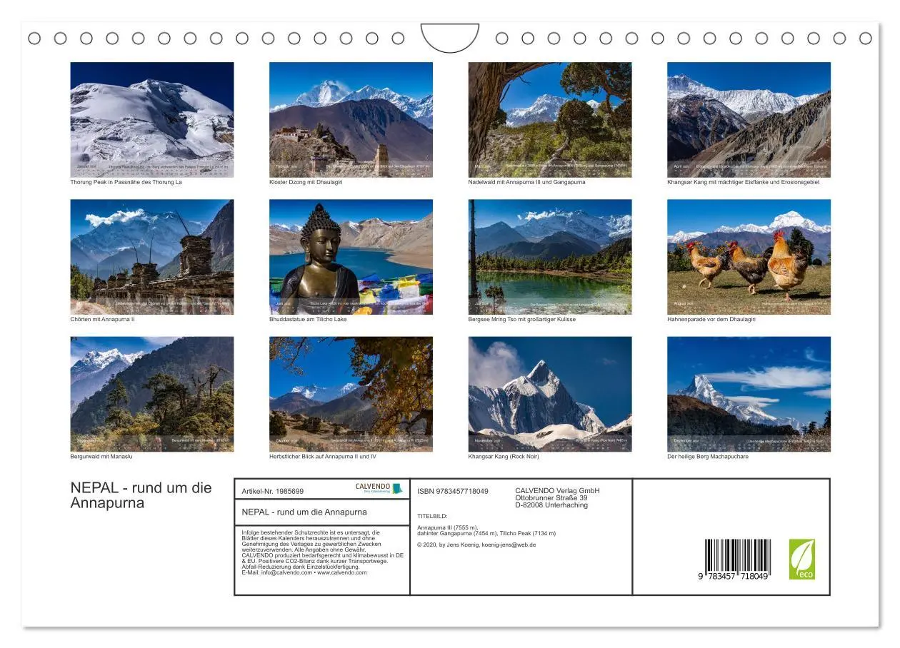 Bild: 9783457718049 | NEPAL - rund um die Annapurna (Wandkalender 2026 DIN A4 quer),...