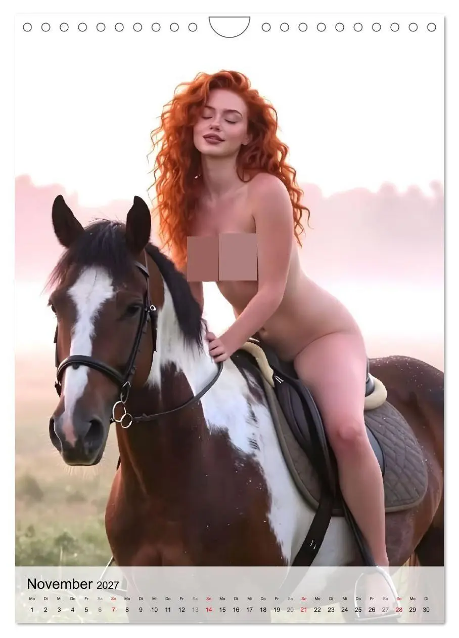 Bild: 9783516808049 | Nackt &amp; Frei - Auf dem Rücken eines Pferdes (Wandkalender 2027 DIN...
