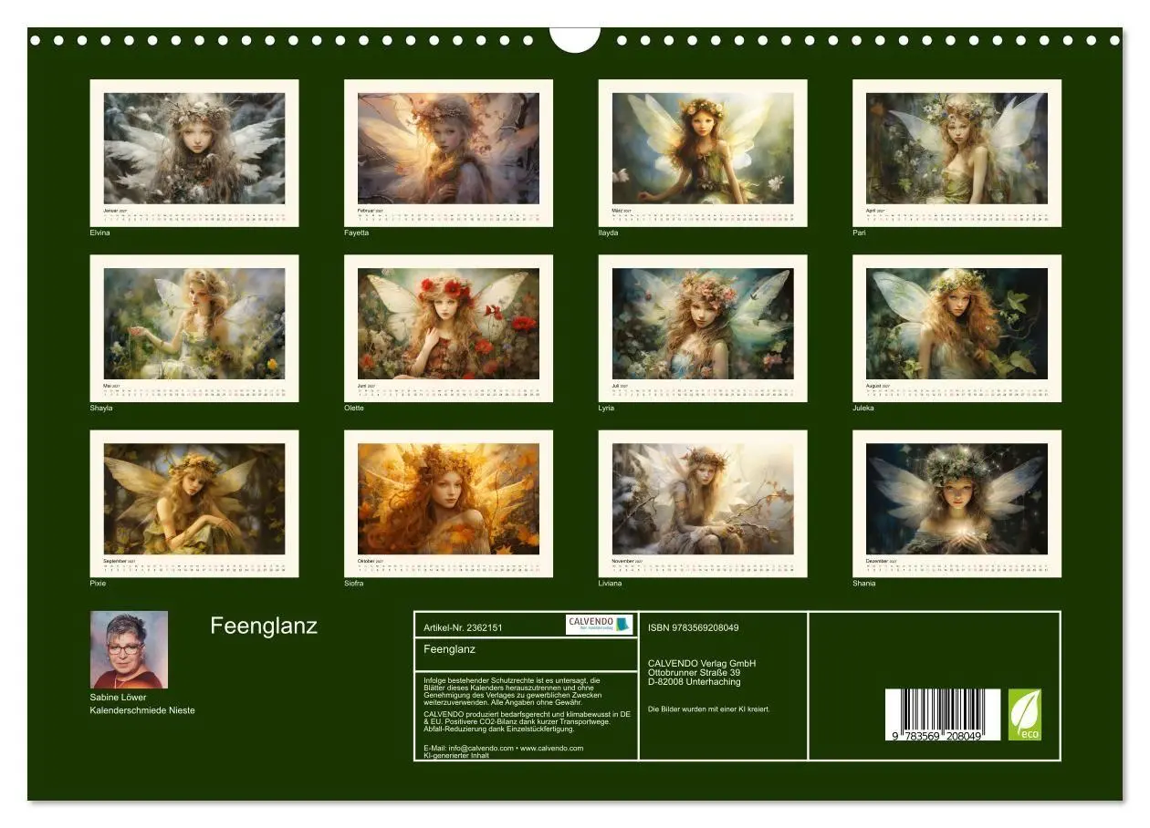 Bild: 9783569208049 | Feenglanz (Wandkalender 2027 DIN A3 quer), CALVENDO Monatskalender