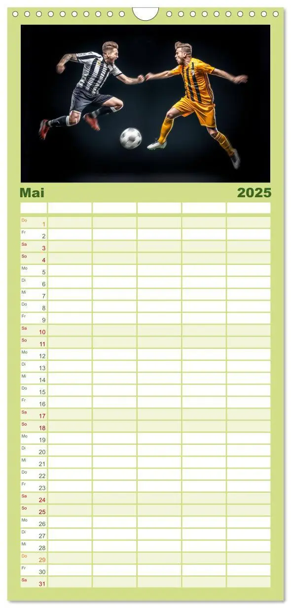 Bild: 9783457188149 | Familienplaner 2025 - Fussball - Zweikampf mit 5 Spalten...