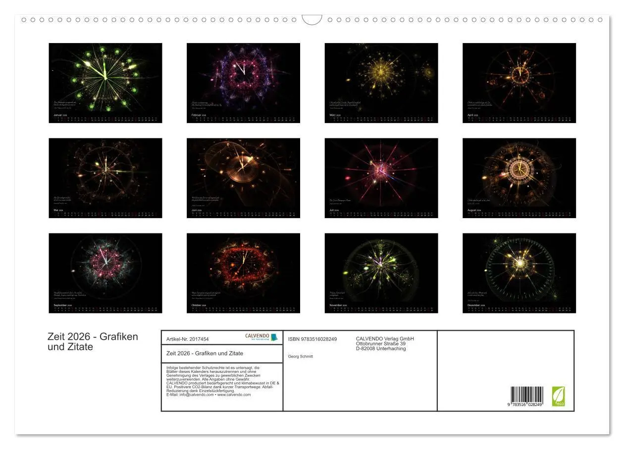 Bild: 9783516028249 | Zeit 2026 - Grafiken und Zitate (Wandkalender 2026 DIN A2 quer),...