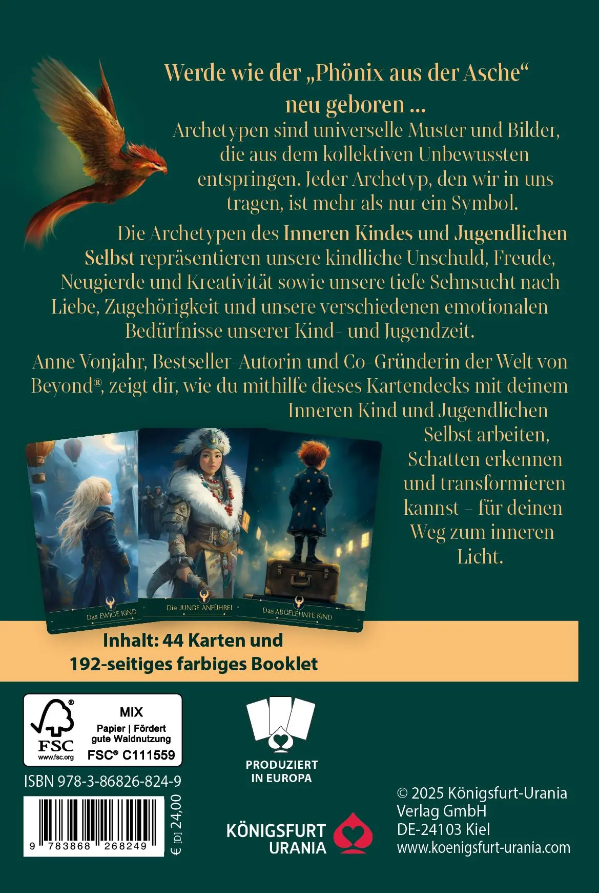 Rückseite: 9783868268249 | Die Phönixkarten für dein Inneres Kind - 44 Archetypenkarten und...